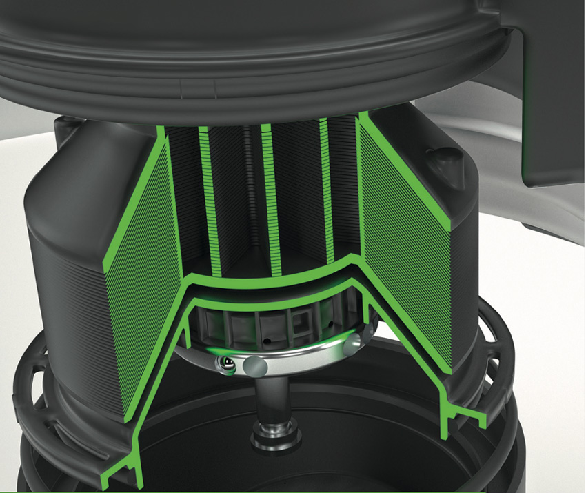 Roteras patented Disc Stack Separation Technology with a Downstream Filter